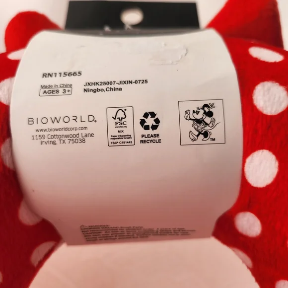 Disney Minnie Mouse Red & White Polka Dot Memory Foam Neck Travel Pillow NWT - Picture 4 of 5